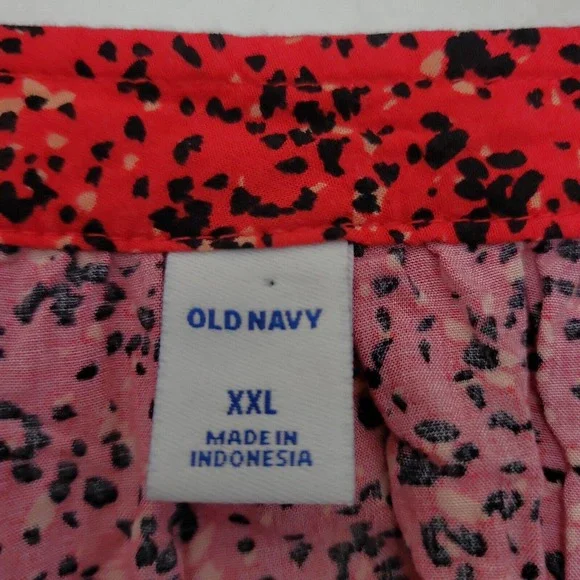 Old Navy Women's 3/4 Button Red Floral Balloon Sleeve Lightweight Blouse XXL - Picture 8 of 9